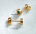 Classic 14K Gold Plated Green Roman Numerals Round Men & Women Stud Earrings